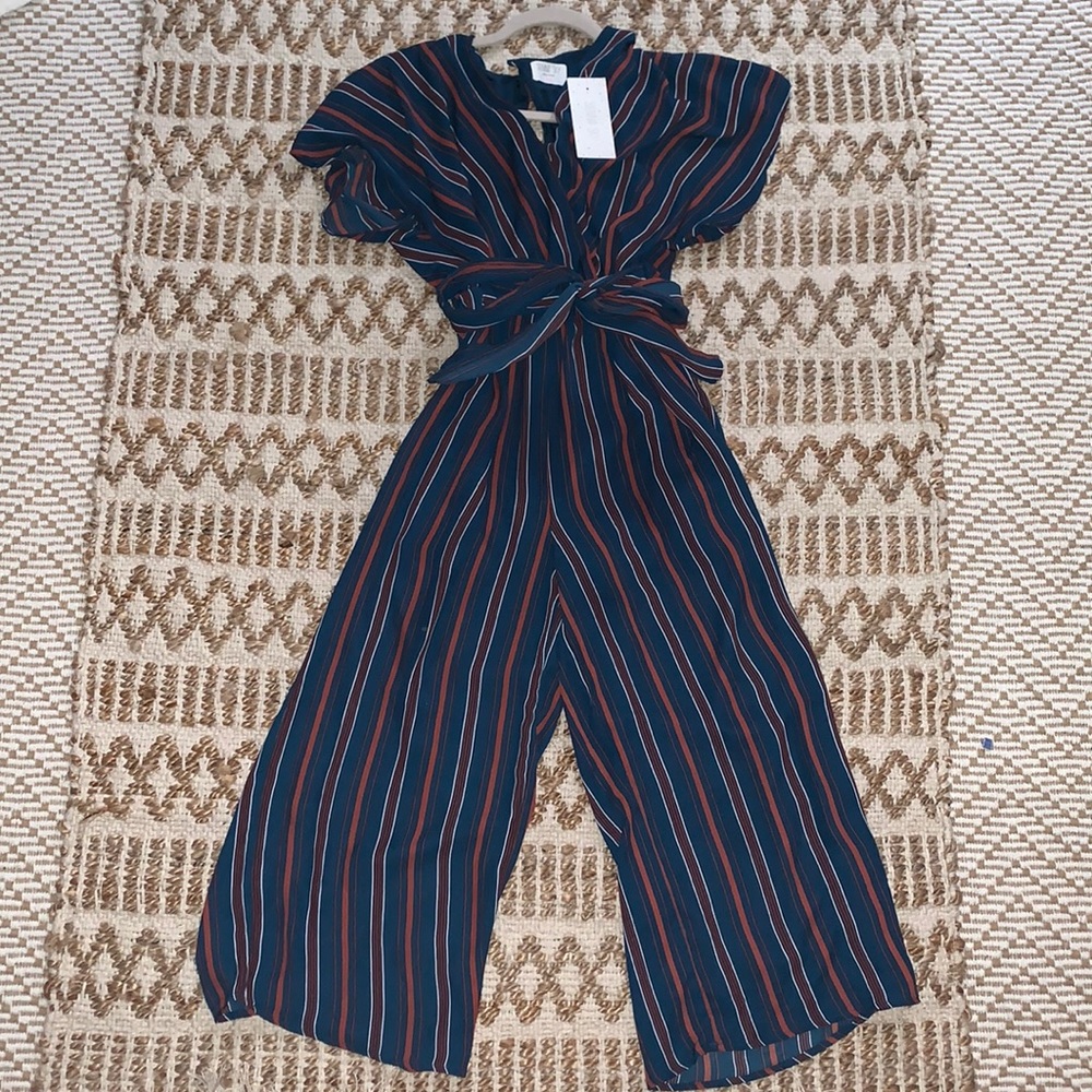 XS Sienna Sky striped jumpsuit, new with tags